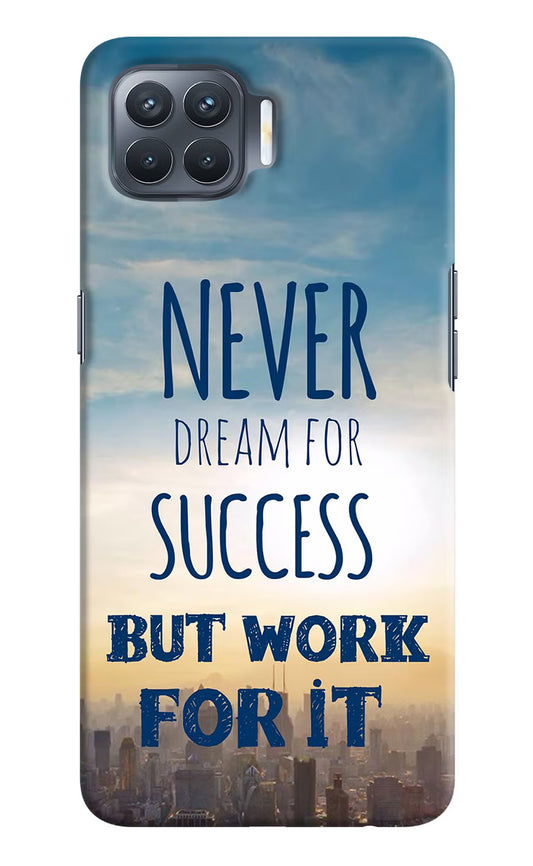 Never Dream For Success But Work For It Oppo F17 Pro Hard Case Back Cover by Casekaro