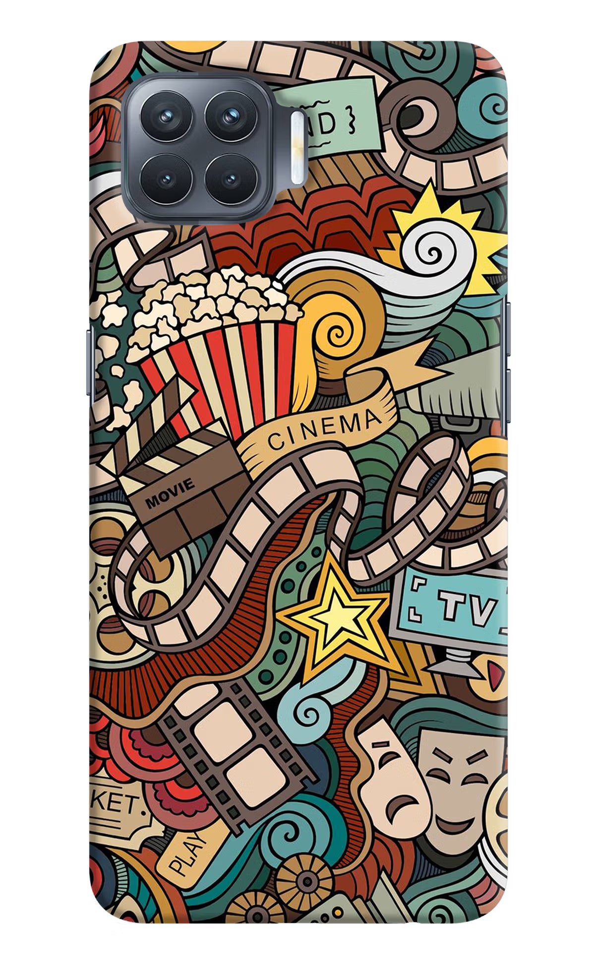 Cinema Abstract Oppo F17 Pro Hard Case Back Cover by Casekaro