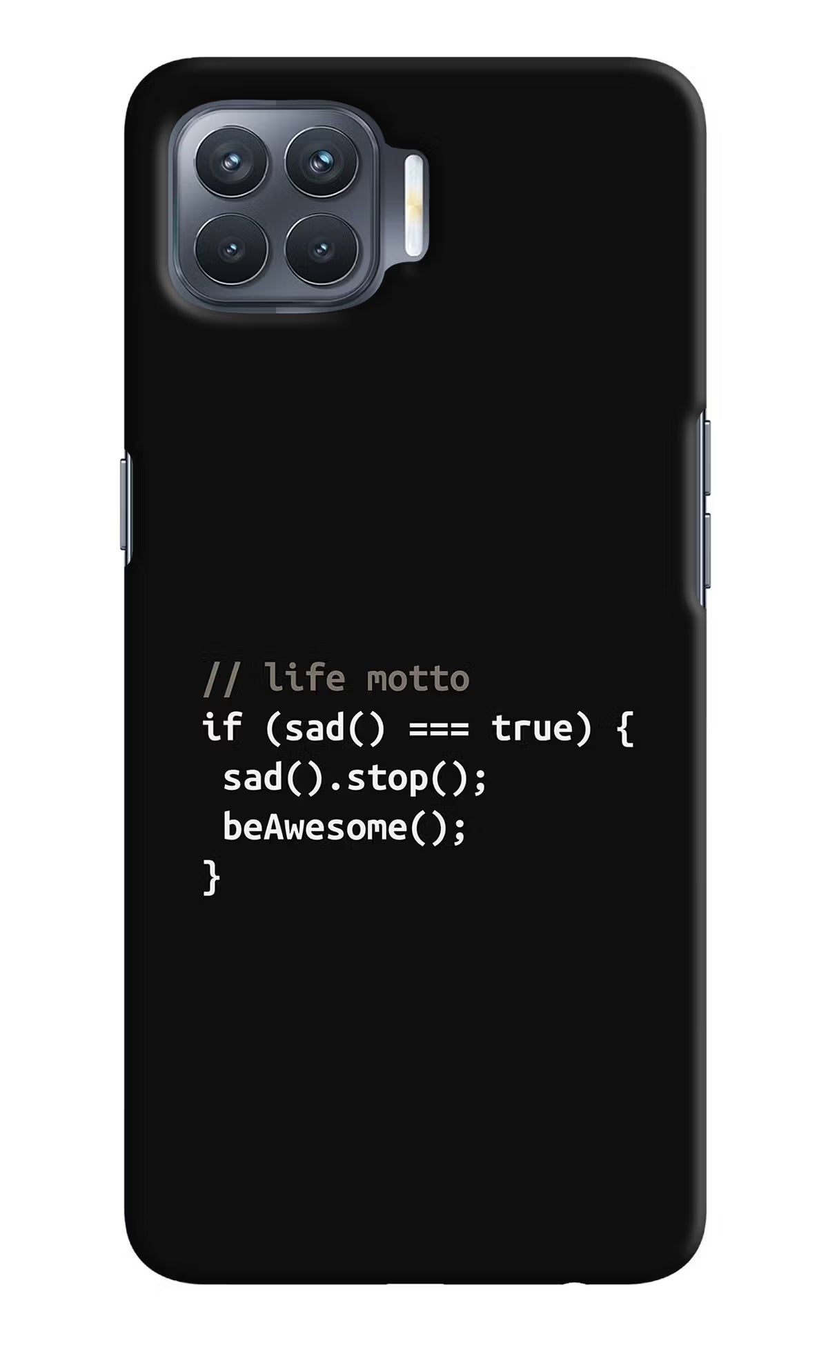 Life Motto Code Oppo F17 Pro Hard Case Back Cover by Casekaro