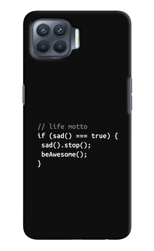Life Motto Code Oppo F17 Pro Hard Case Back Cover by Casekaro