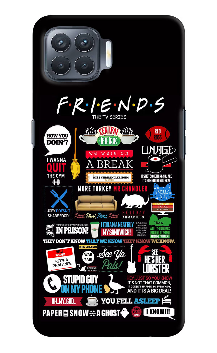 FRIENDS Oppo F17 Pro Back Cover, Hard case
