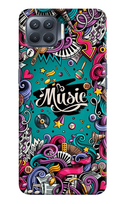 Music Graffiti Oppo F17 Pro Hard Case Back Cover by Casekaro