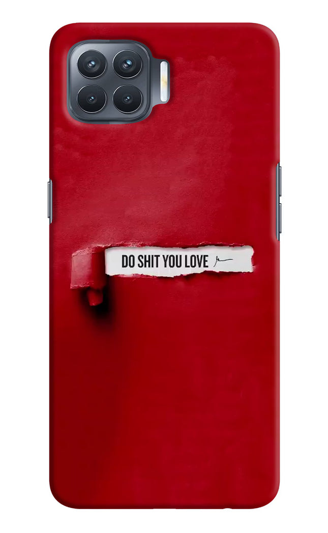 Do Shit You Love Oppo F17 Pro Hard Case Back Cover by Casekaro