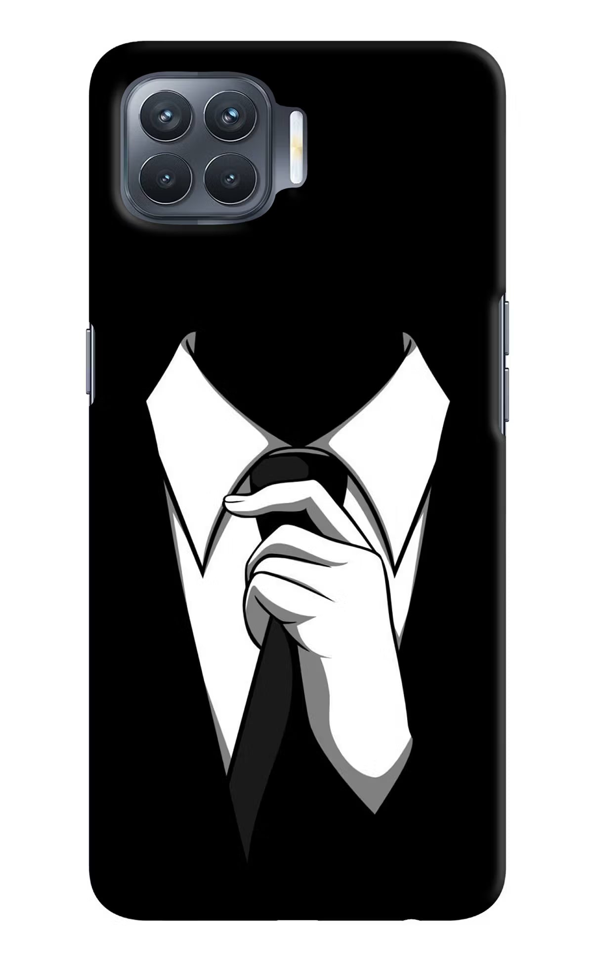 Black Tie Oppo F17 Pro Hard Case Back Cover by Casekaro