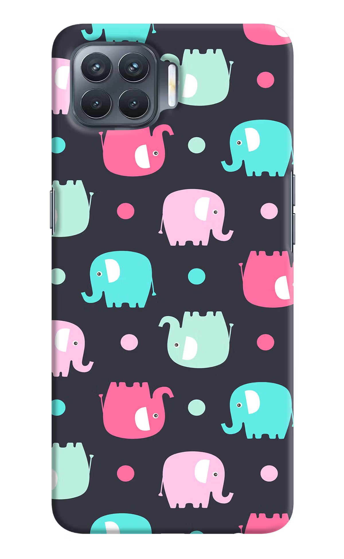 Elephants Oppo F17 Pro Hard Case Back Cover by Casekaro