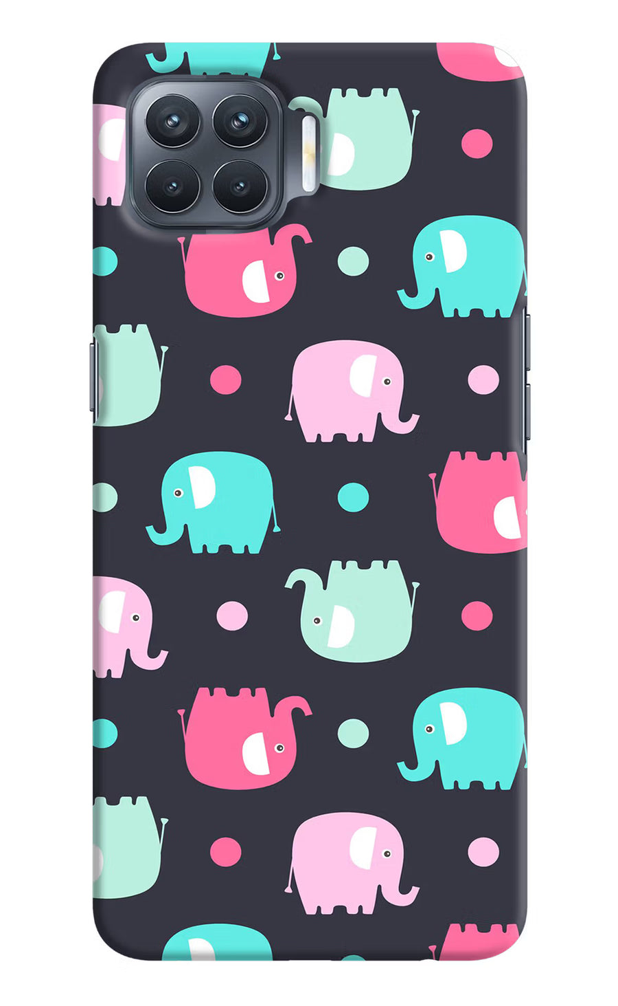 Elephants Oppo F17 Pro Back Cover, Hard case