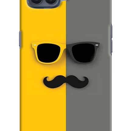Sunglasses with Mustache Oppo F17 Pro Hard Case Back Cover by Casekaro
