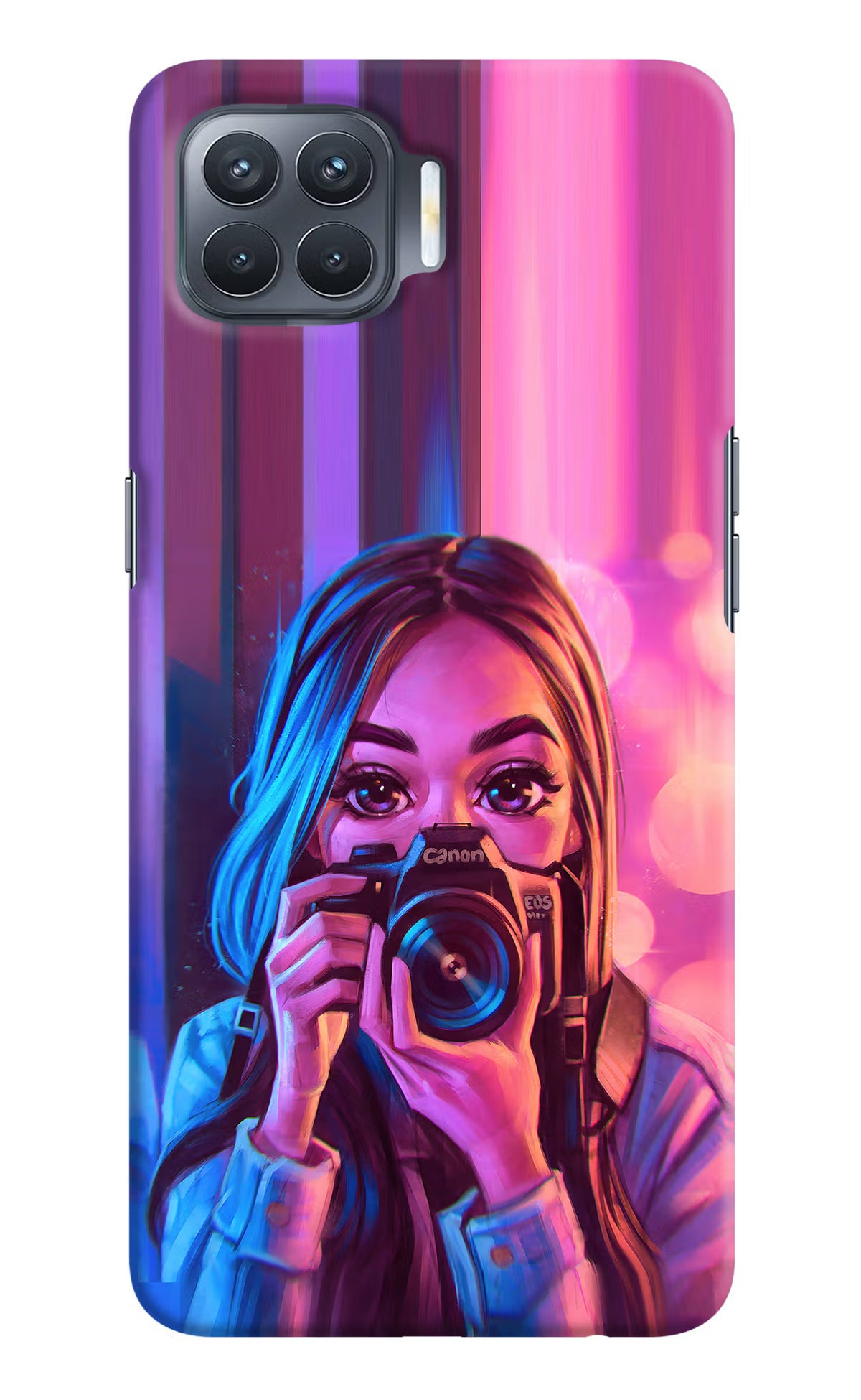 Girl Photographer Oppo F17 Pro Hard Case Back Cover by Casekaro