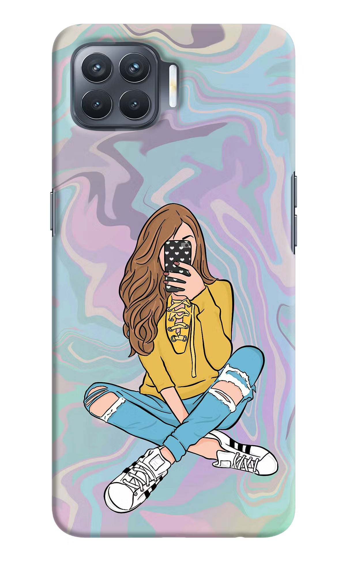 Selfie Girl Oppo F17 Pro Hard Case Back Cover by Casekaro