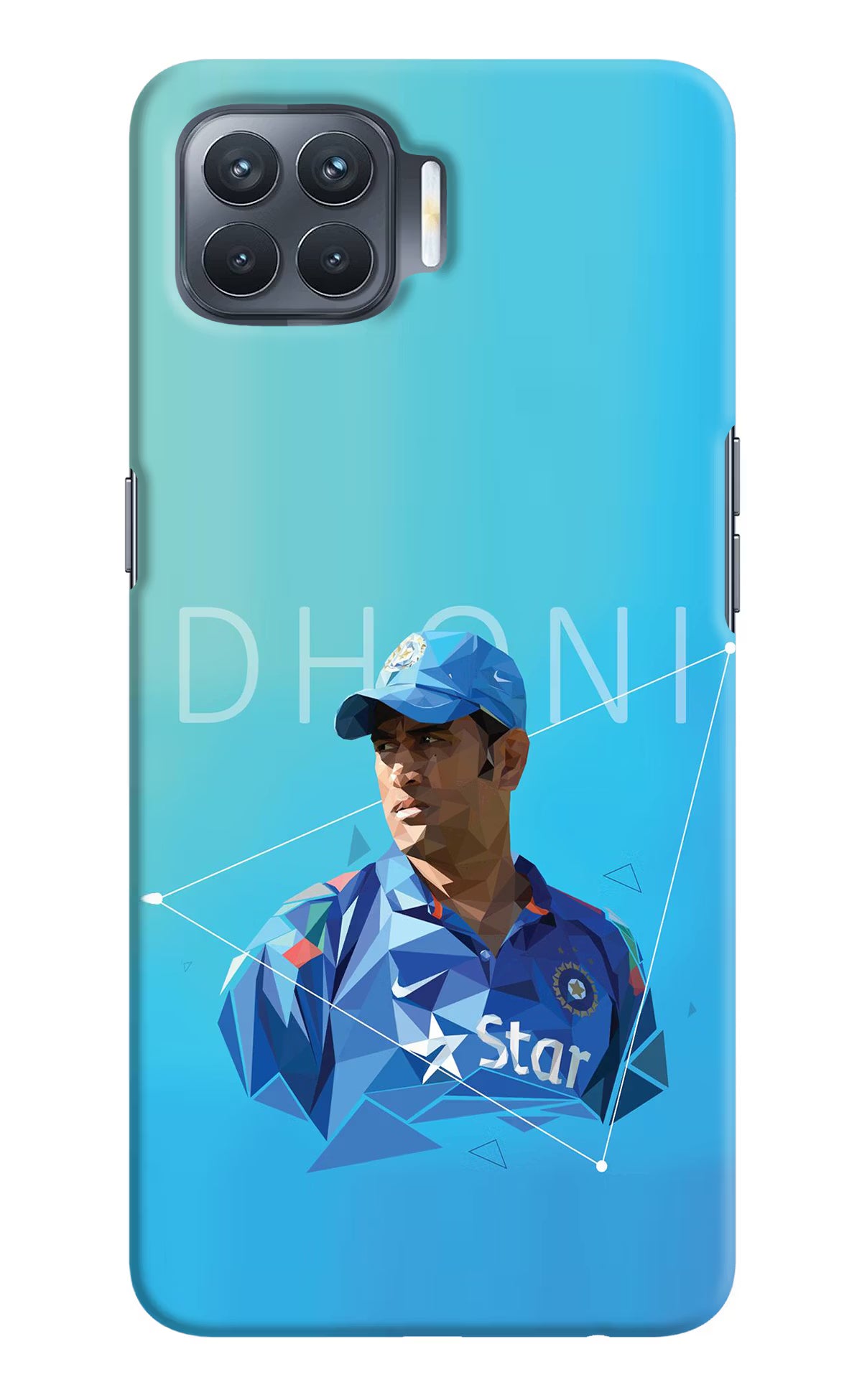 Dhoni Artwork Oppo F17 Pro Hard Case Back Cover by Casekaro