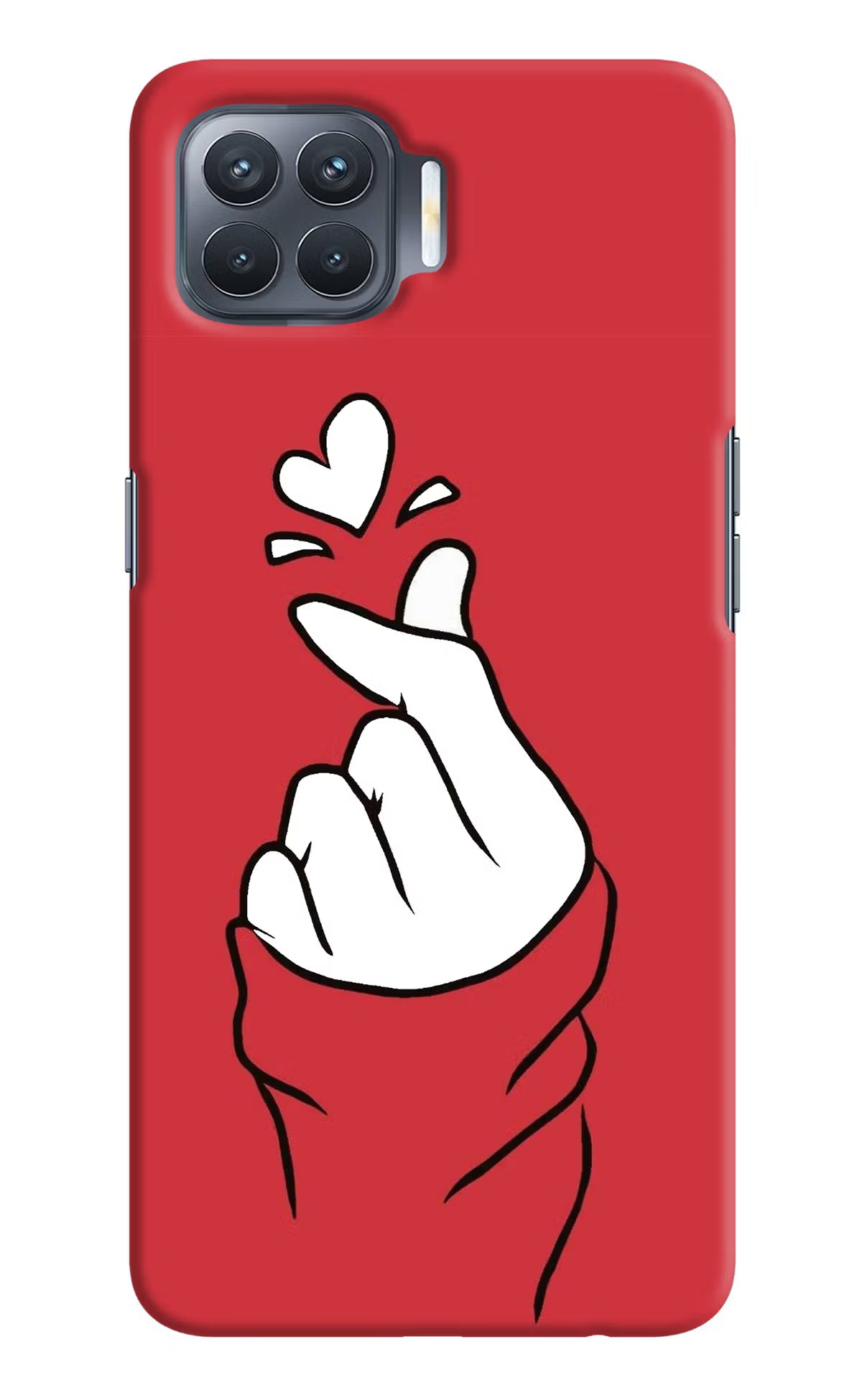Korean Love Sign Oppo F17 Pro Hard Case Back Cover by Casekaro