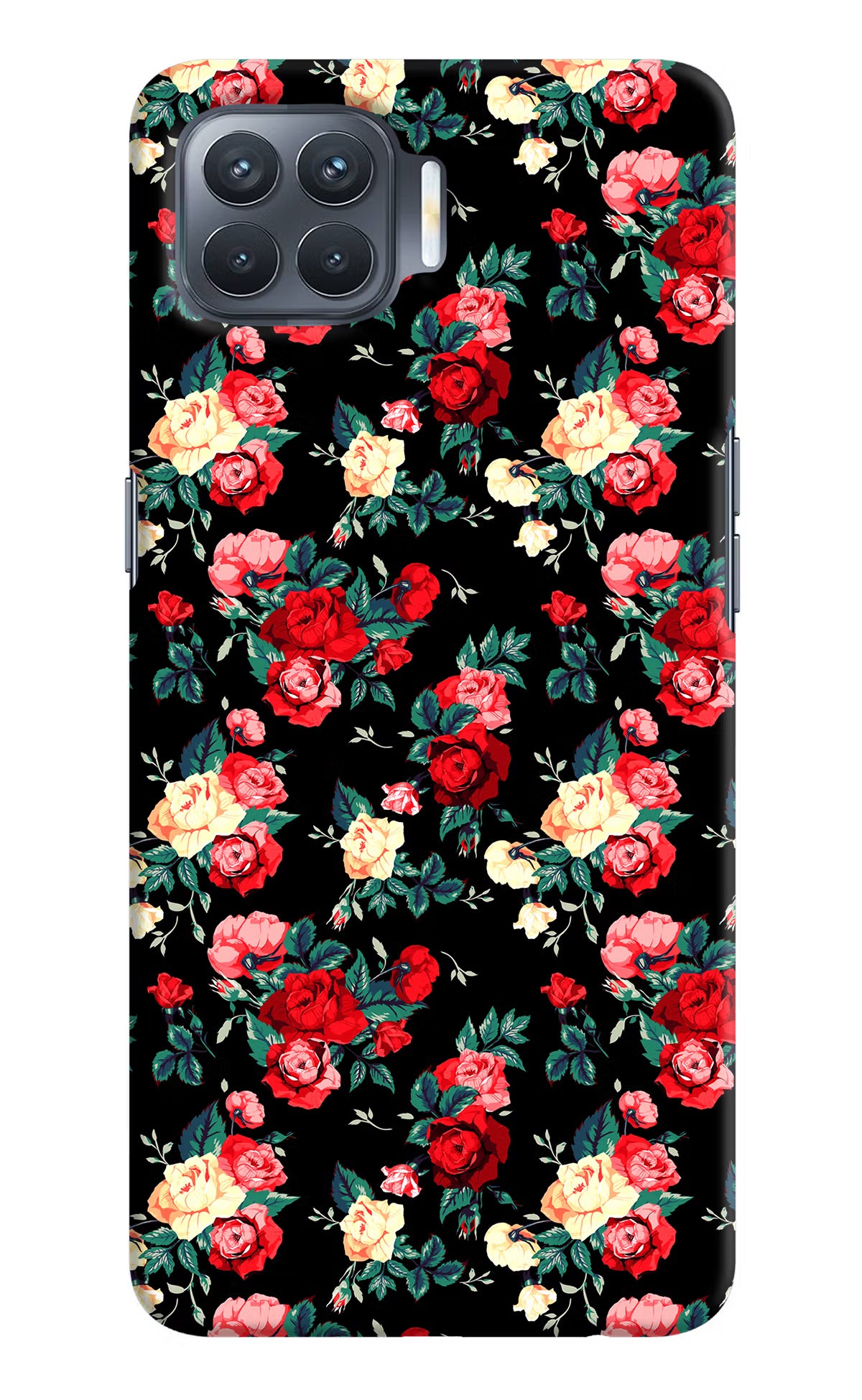 Rose Pattern Oppo F17 Pro Hard Case Back Cover by Casekaro