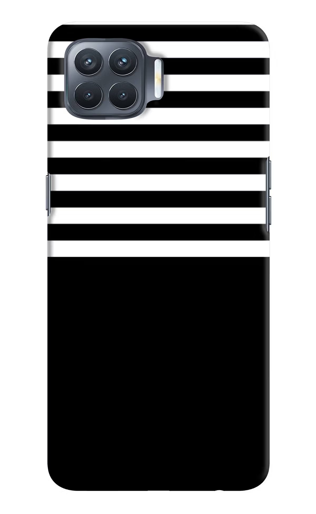 Black and White Print Oppo F17 Pro Hard Case Back Cover by Casekaro