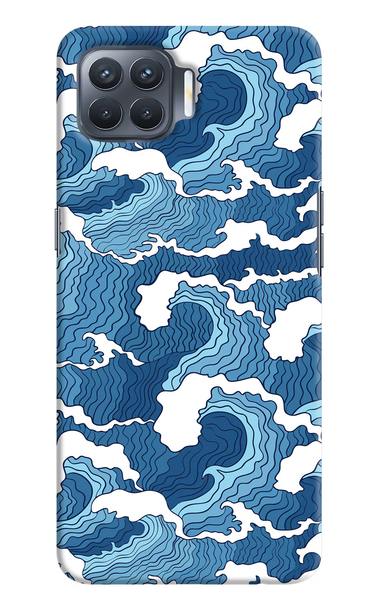 Blue Waves Oppo F17 Pro Hard Case Back Cover by Casekaro