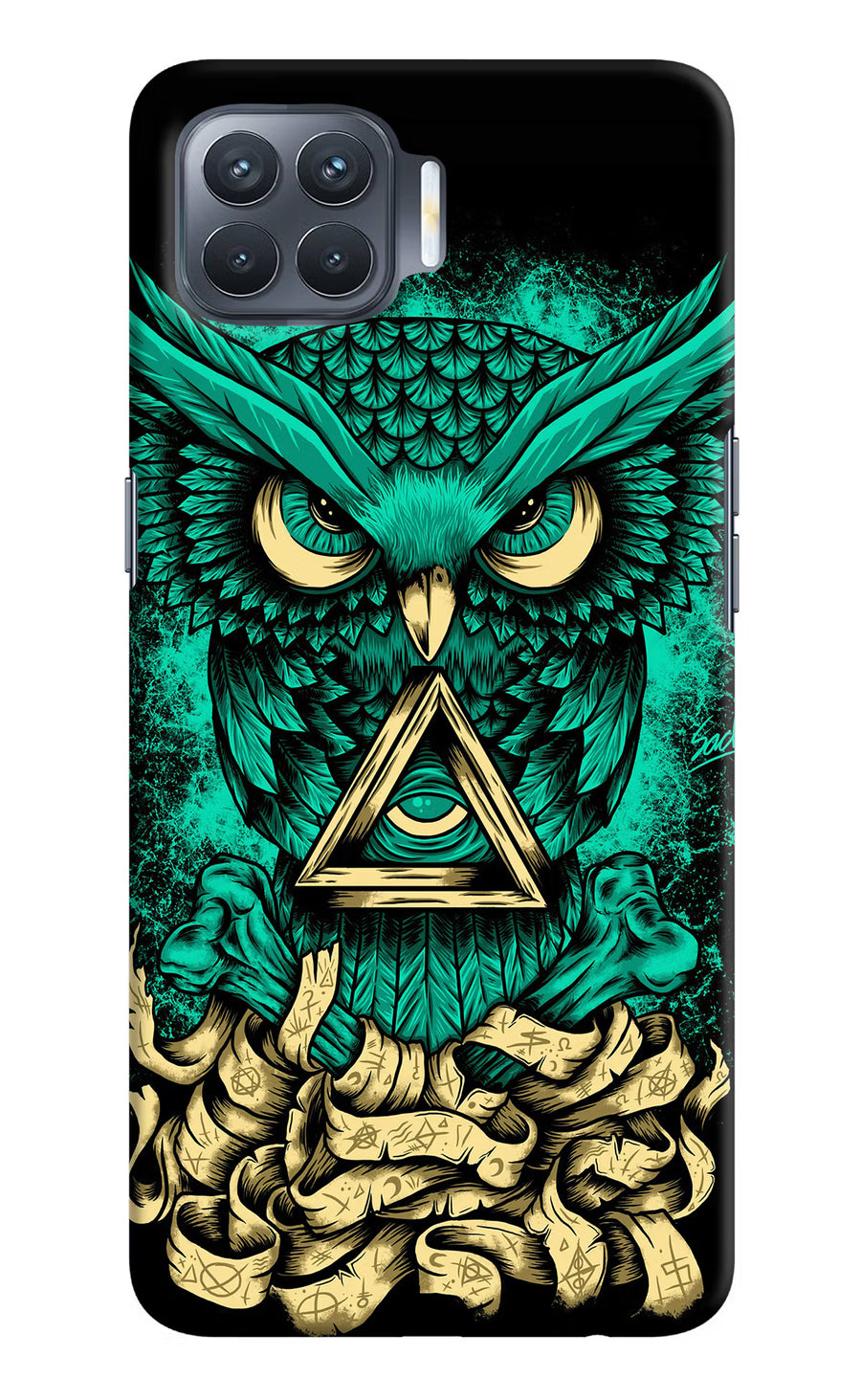 Green Owl Oppo F17 Pro Back Cover, Hard case