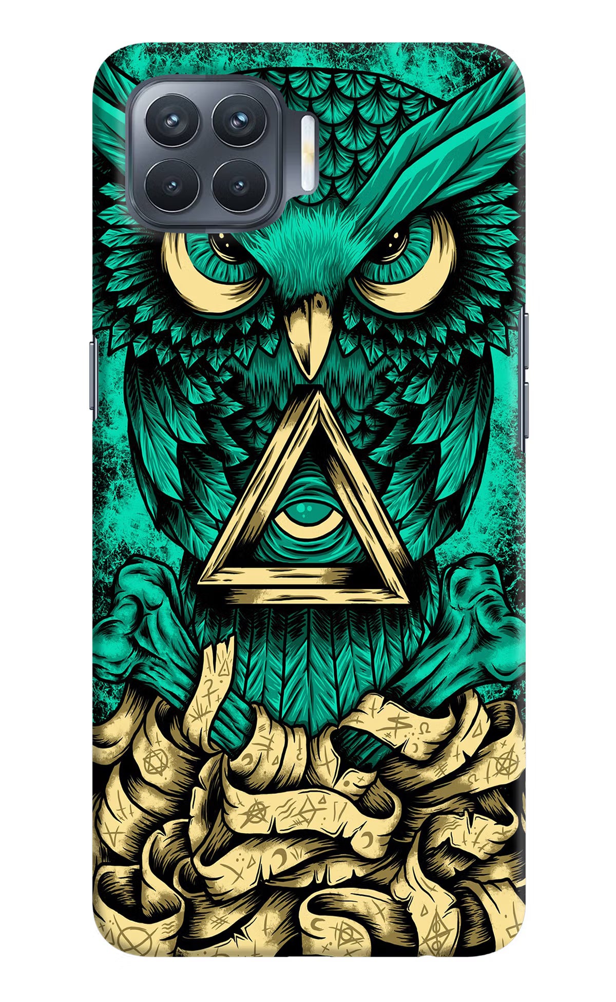 Green Owl Oppo F17 Pro Hard Case Back Cover by Casekaro