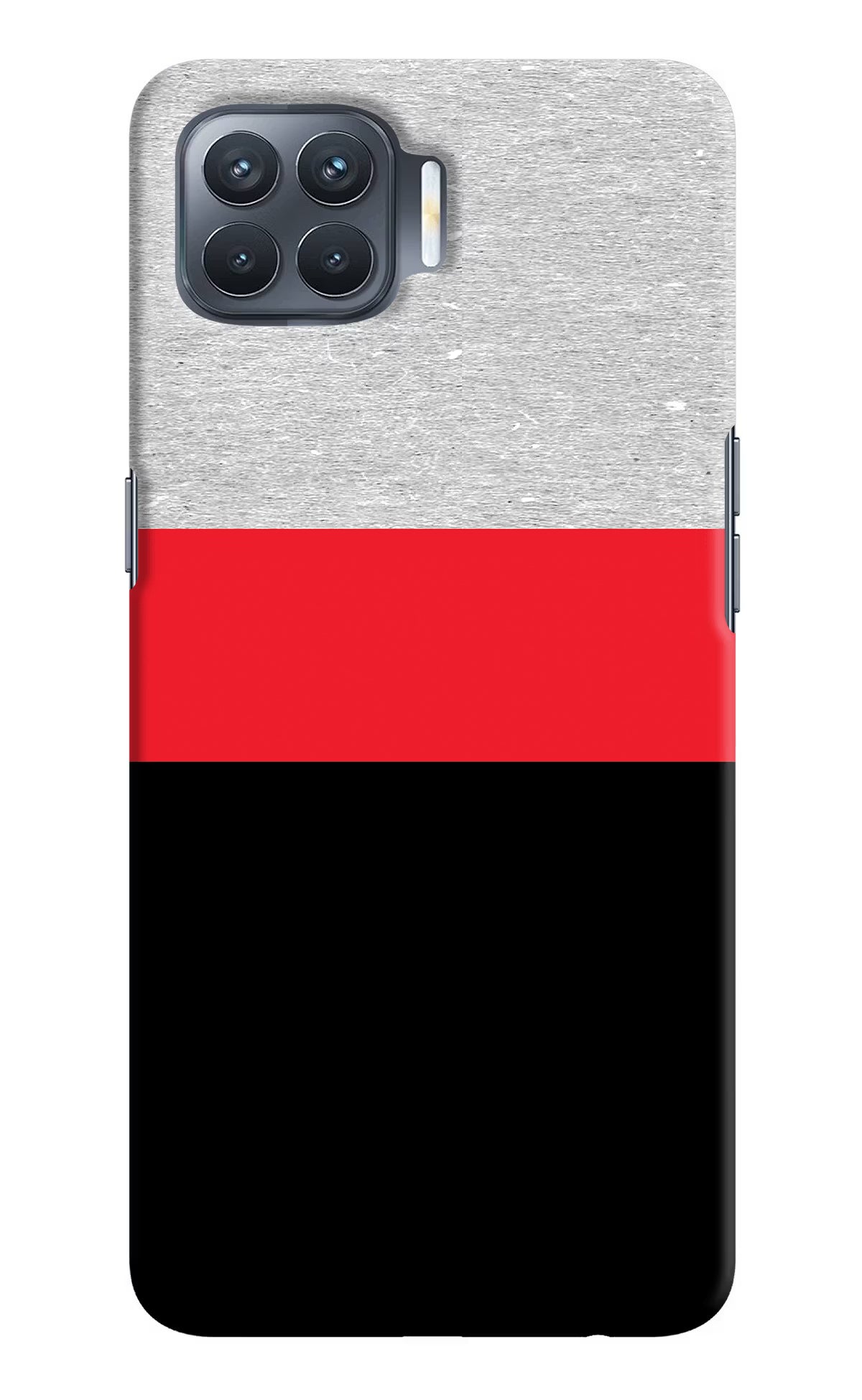 Tri Color Pattern Oppo F17 Pro Hard Case Back Cover by Casekaro