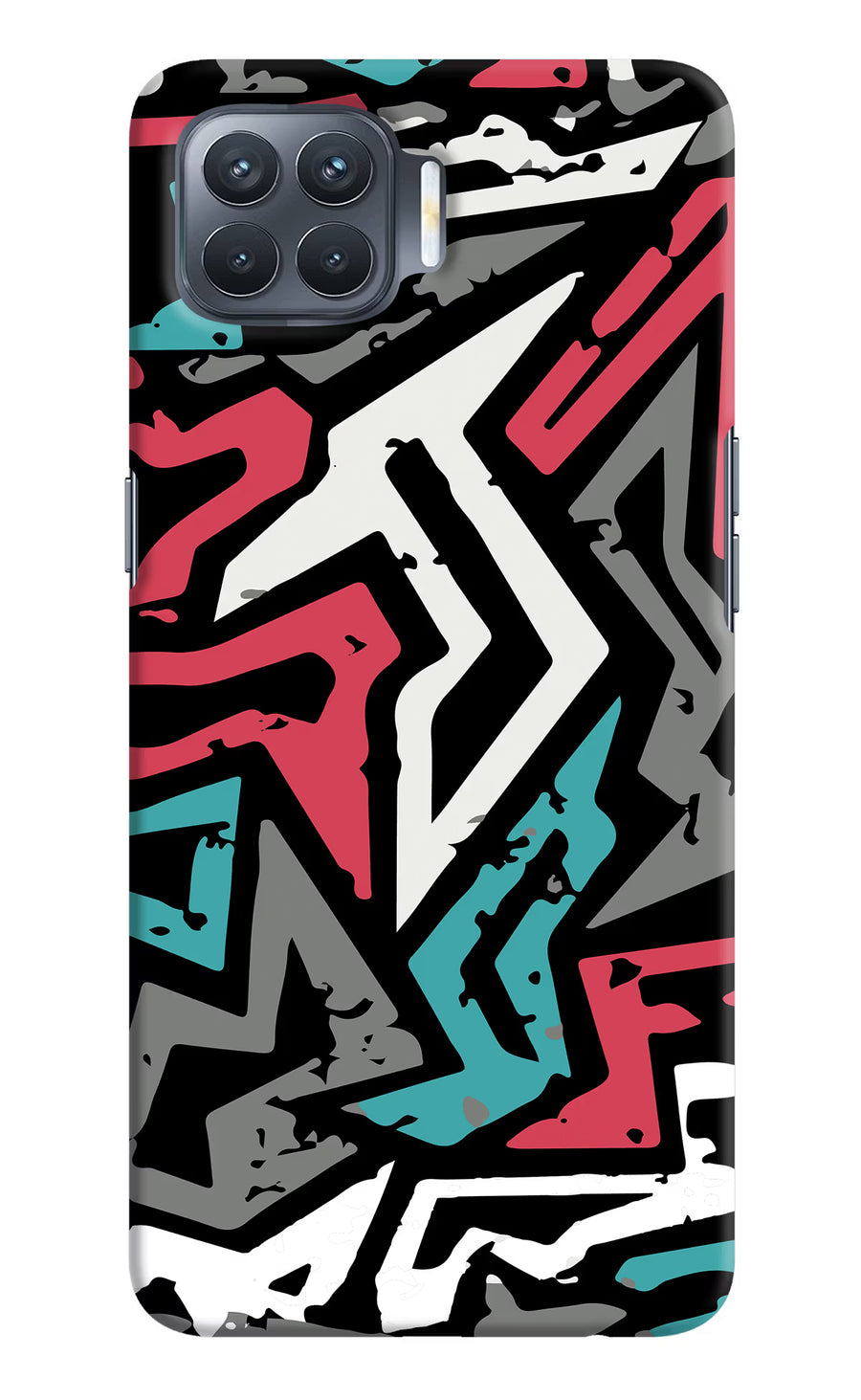 Geometric Graffiti Oppo F17 Pro Back Cover, Hard case