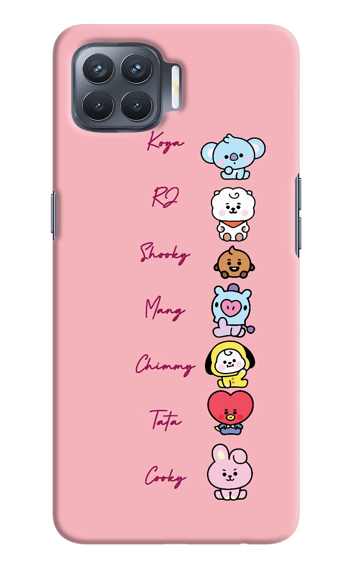 BTS names Oppo F17 Pro Hard Case Back Cover by Casekaro