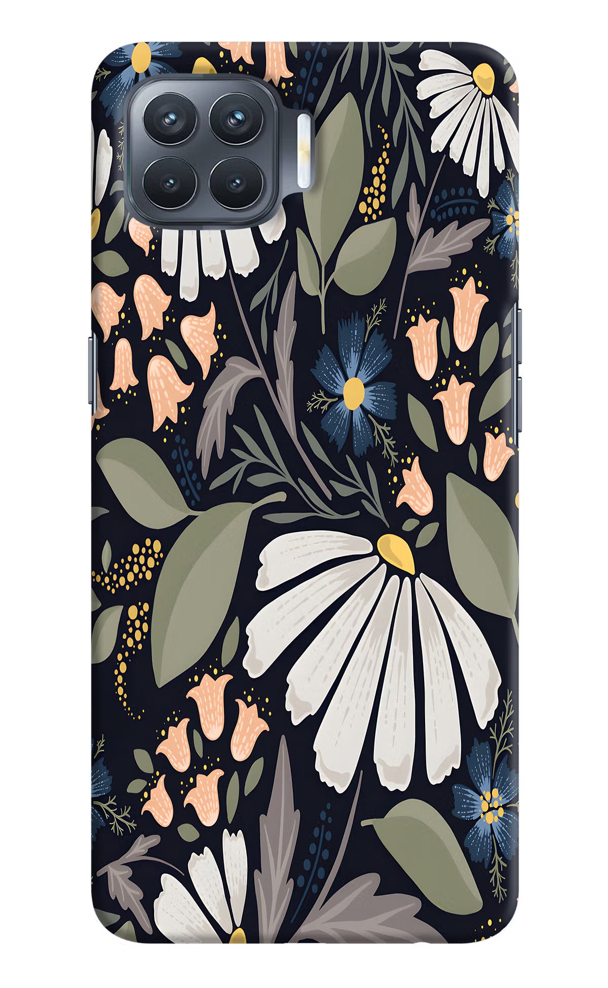Flowers Art Oppo F17 Pro Hard Case Back Cover by Casekaro