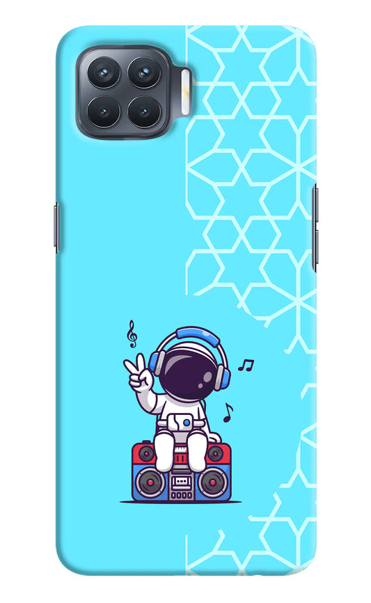 Cute Astronaut Chilling Oppo F17 Pro Hard Case Back Cover by Casekaro