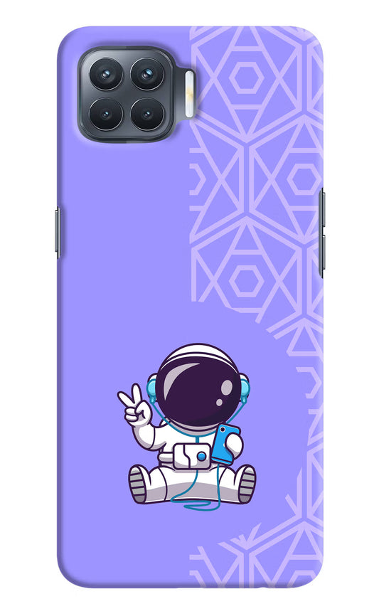 Cute Astronaut Chilling Oppo F17 Pro Hard Case Back Cover by Casekaro