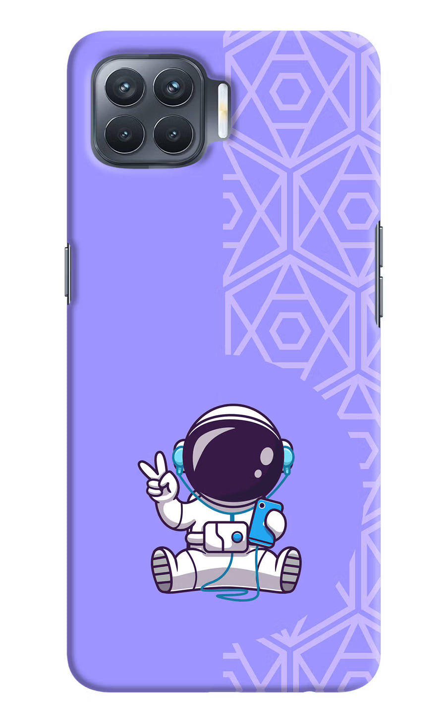 Cute Astronaut Chilling Oppo F17 Pro Back Cover, Hard case