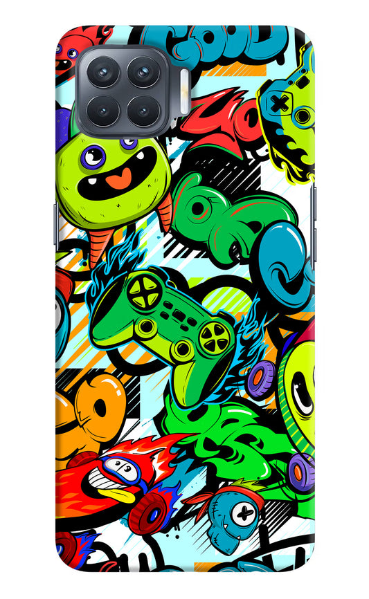 Game Doodle Oppo F17 Pro Hard Case Back Cover by Casekaro