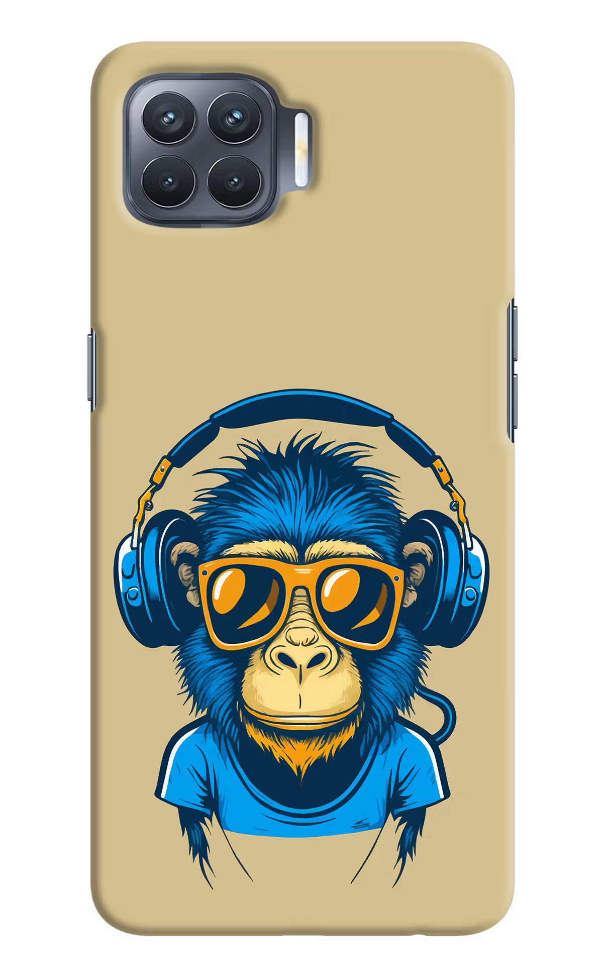 Monkey Headphone Oppo F17 Pro Hard Case Back Cover by Casekaro