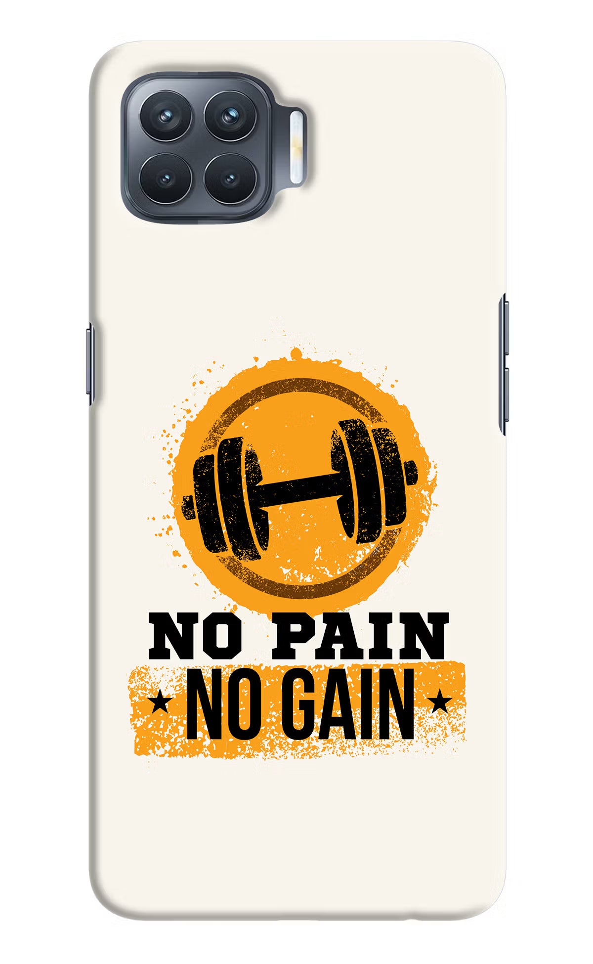 No Pain No Gain Oppo F17 Pro Hard Case Back Cover by Casekaro