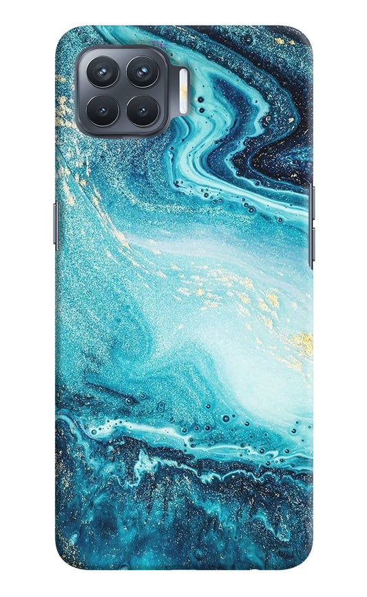 Blue Glitter Marble Oppo F17 Pro Hard Case Back Cover by Casekaro
