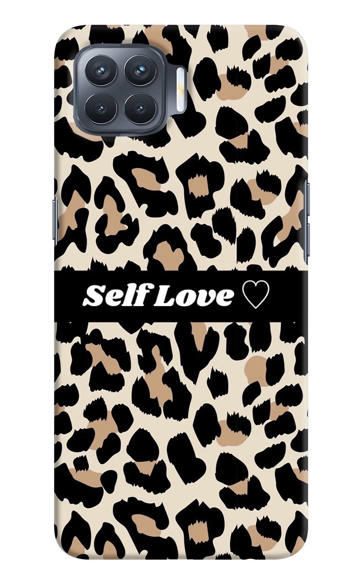 Leopard Print Self Love Oppo F17 Pro Hard Case Back Cover by Casekaro