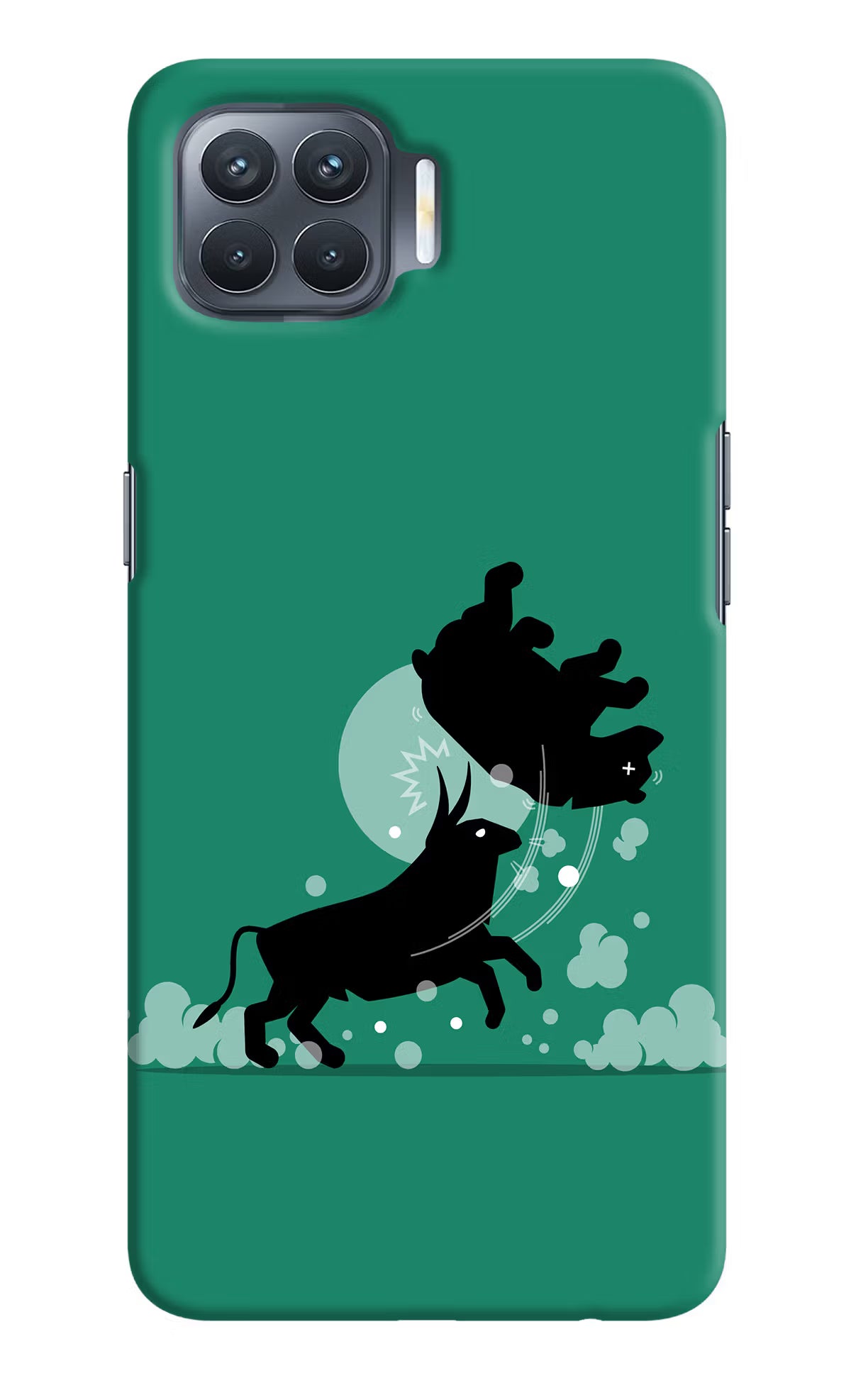 Bull Conqueror Oppo F17 Pro Hard Case Back Cover by Casekaro