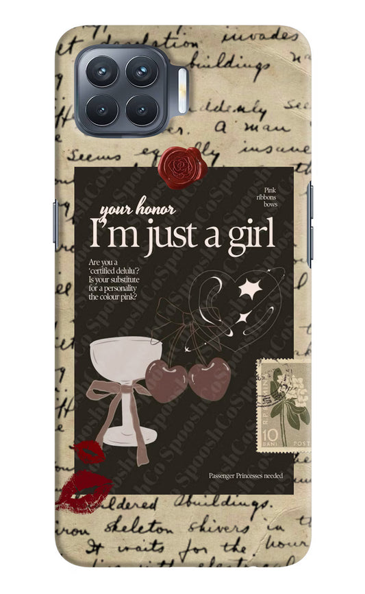 I am just a girl Oppo F17 Pro Hard Case Back Cover by Casekaro