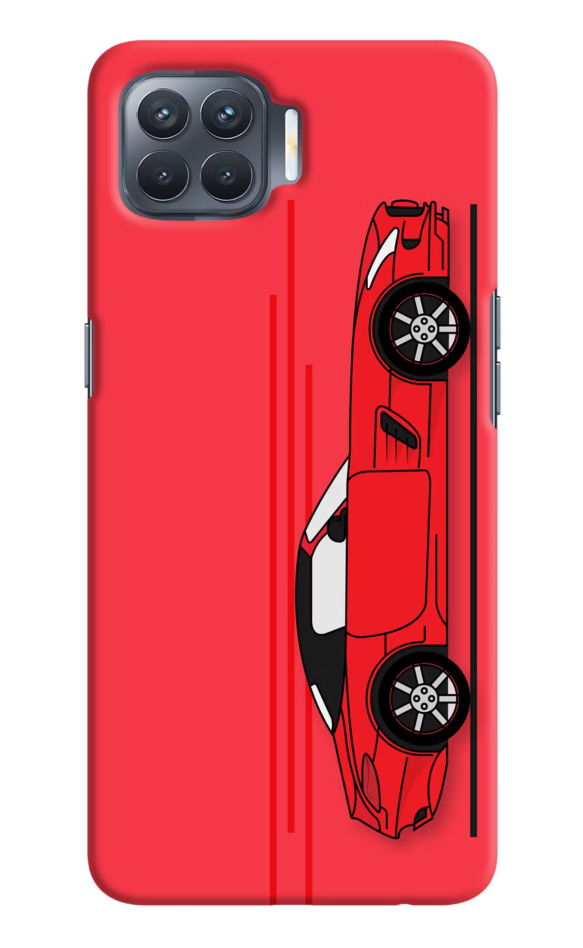 Red Velocity Oppo F17 Pro Hard Case Back Cover by Casekaro