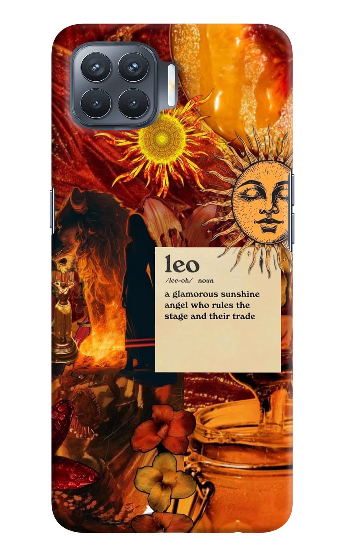Leo Zodiac Oppo F17 Pro Hard Case Back Cover by Casekaro