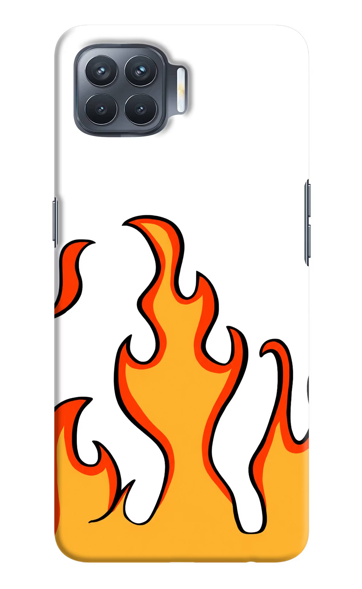 Fired Up – White Oppo F17 Pro Hard Case Back Cover by Casekaro