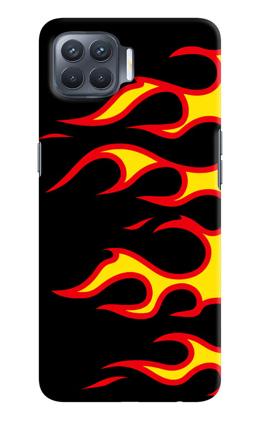 Side Sweep Flames Oppo F17 Pro Hard Case Back Cover by Casekaro