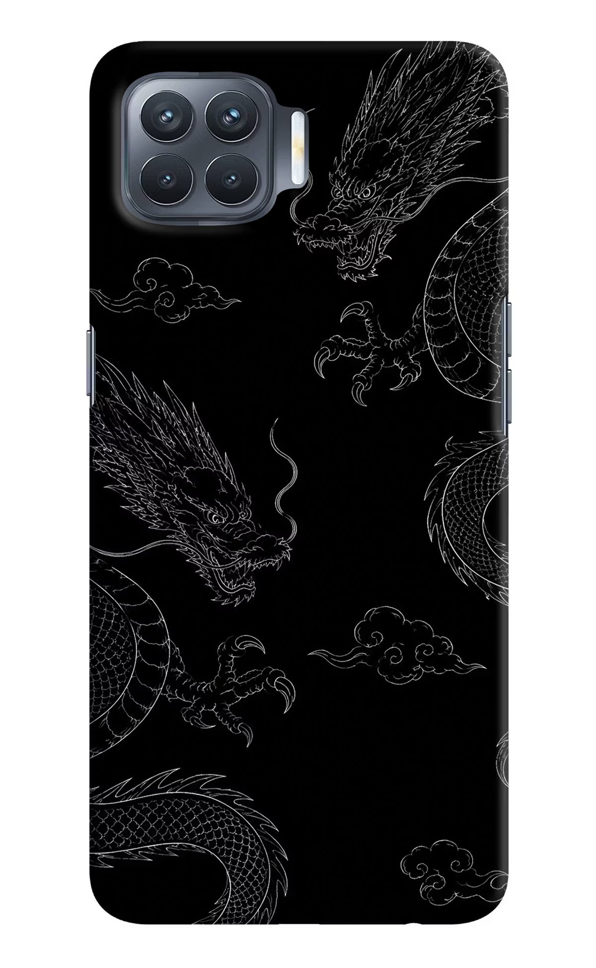 Twin Dragons Oppo F17 Pro Hard Case Back Cover by Casekaro