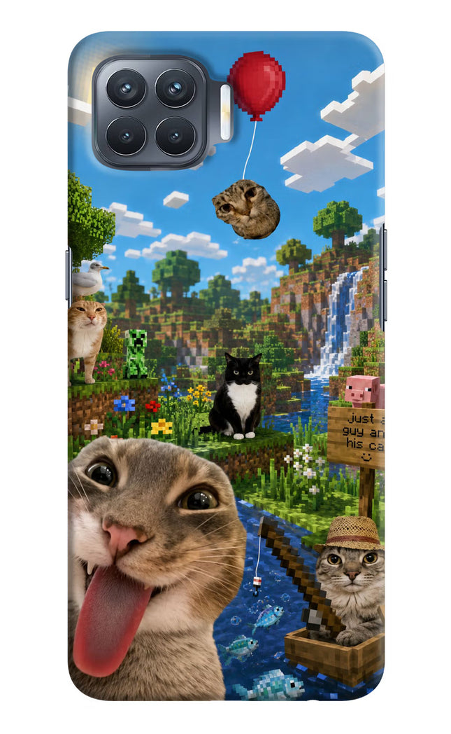 Minecraft Cat Chaos Oppo F17 Pro Hard Case Back Cover by Casekaro
