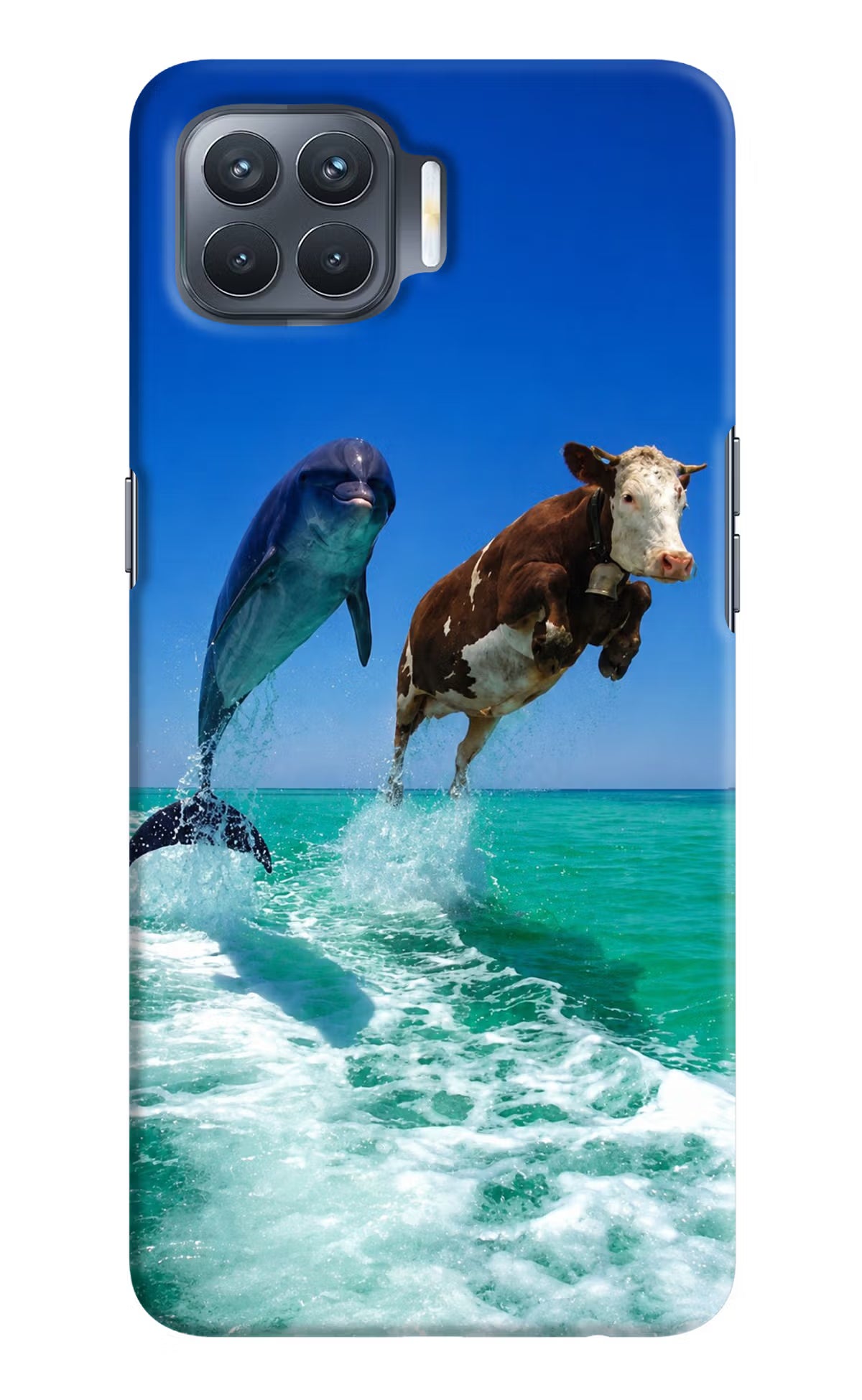 Dolphin vs Cow Oppo F17 Pro Back Cover