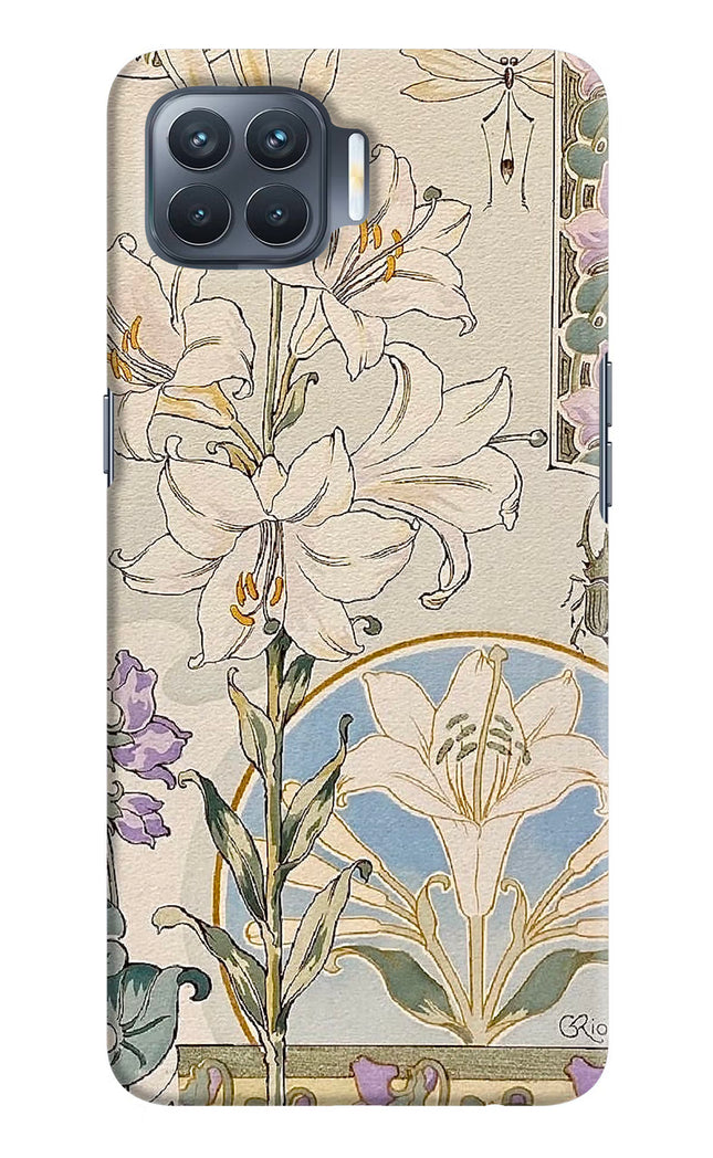 White Lily Oppo F17 Pro Hard Case Back Cover by Casekaro
