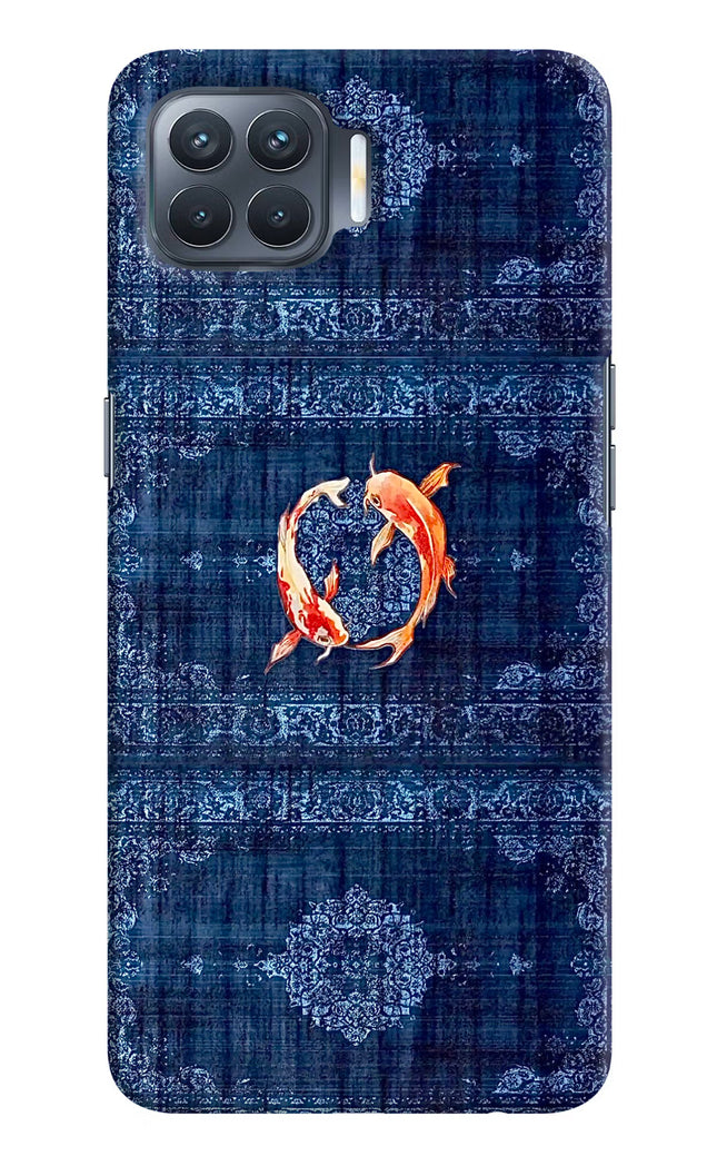 Koi Blue Oppo F17 Pro Hard Case Back Cover by Casekaro
