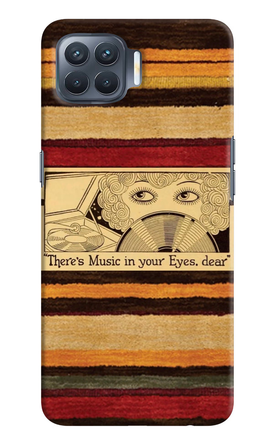 Vinyl Stripes Oppo F17 Pro Back Cover, Hard case