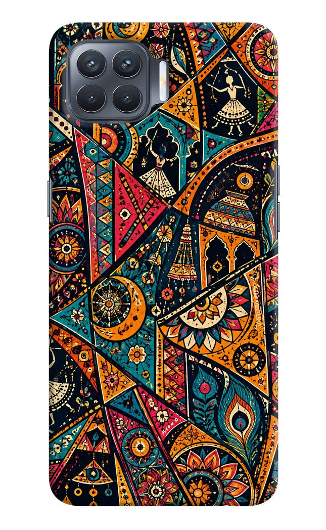 Folk Print Oppo F17 Pro Hard Case Back Cover by Casekaro