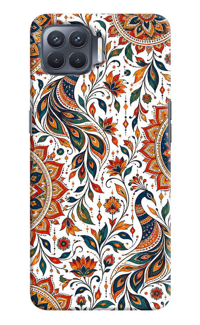 White Mayura Oppo F17 Pro Hard Case Back Cover by Casekaro