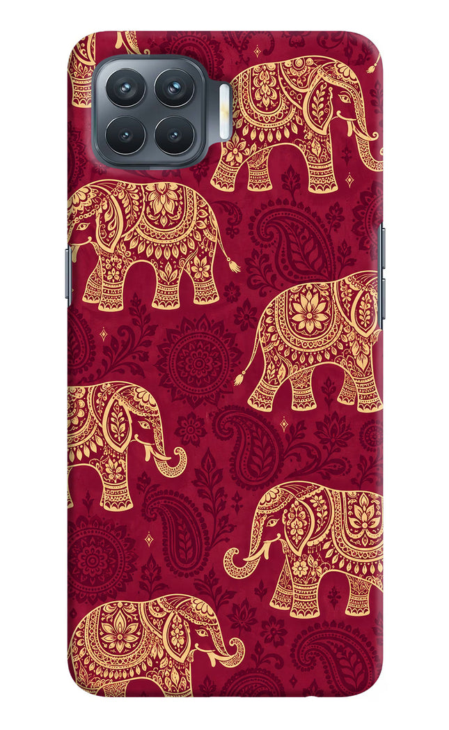 Maroon Elephant Oppo F17 Pro Hard Case Back Cover by Casekaro