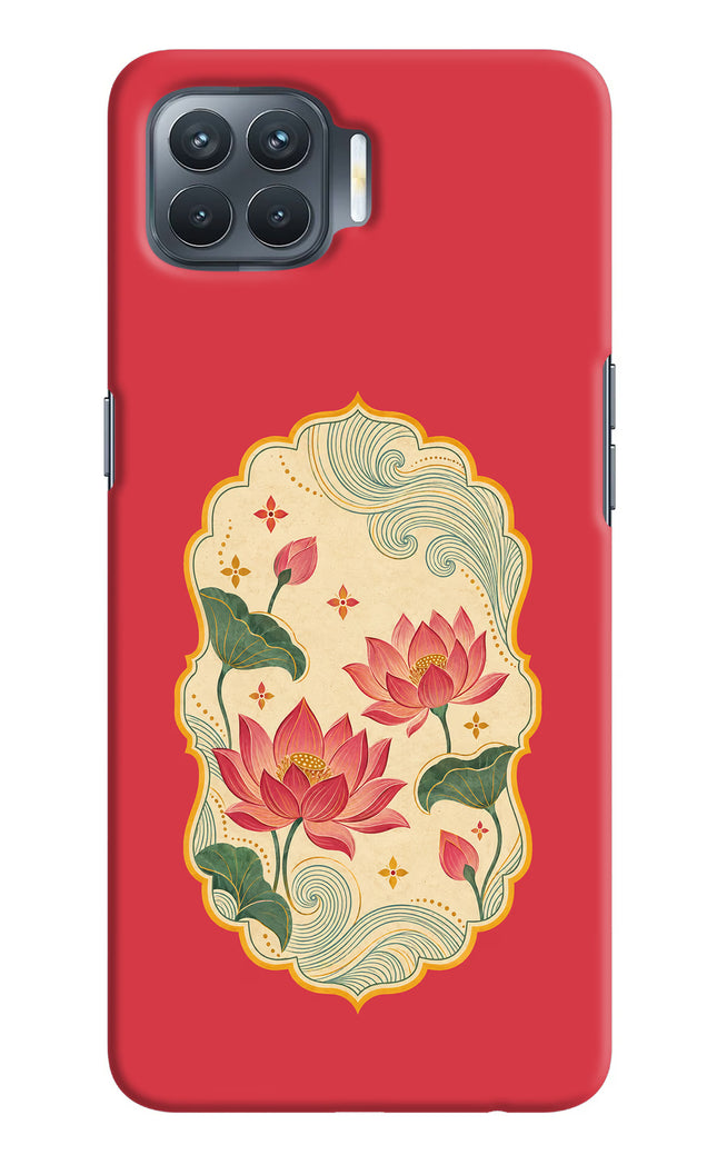 Pink Lotus Oppo F17 Pro Hard Case Back Cover by Casekaro