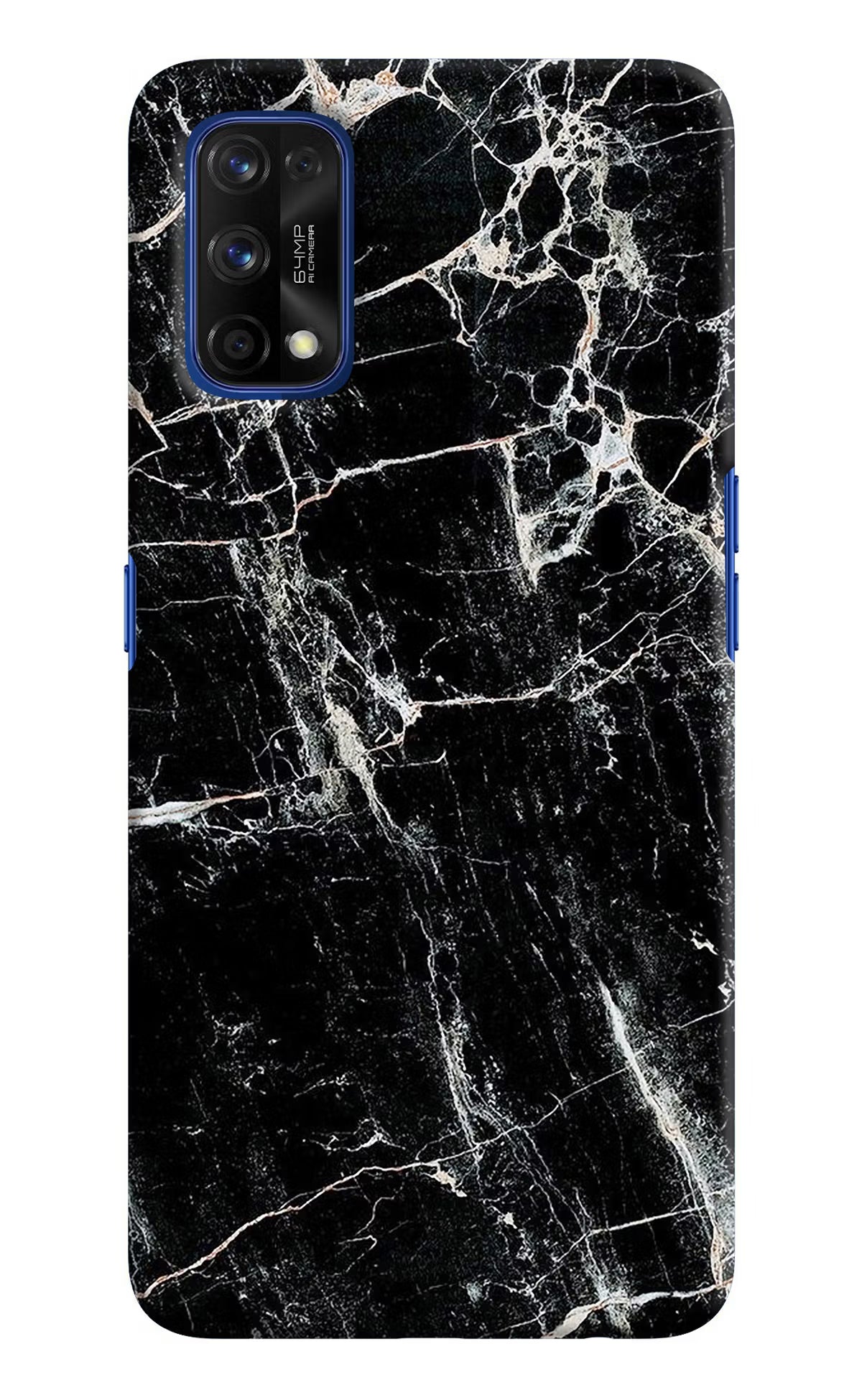 Black Marble Texture Realme 7 Pro Hard Case Back Cover by Casekaro
