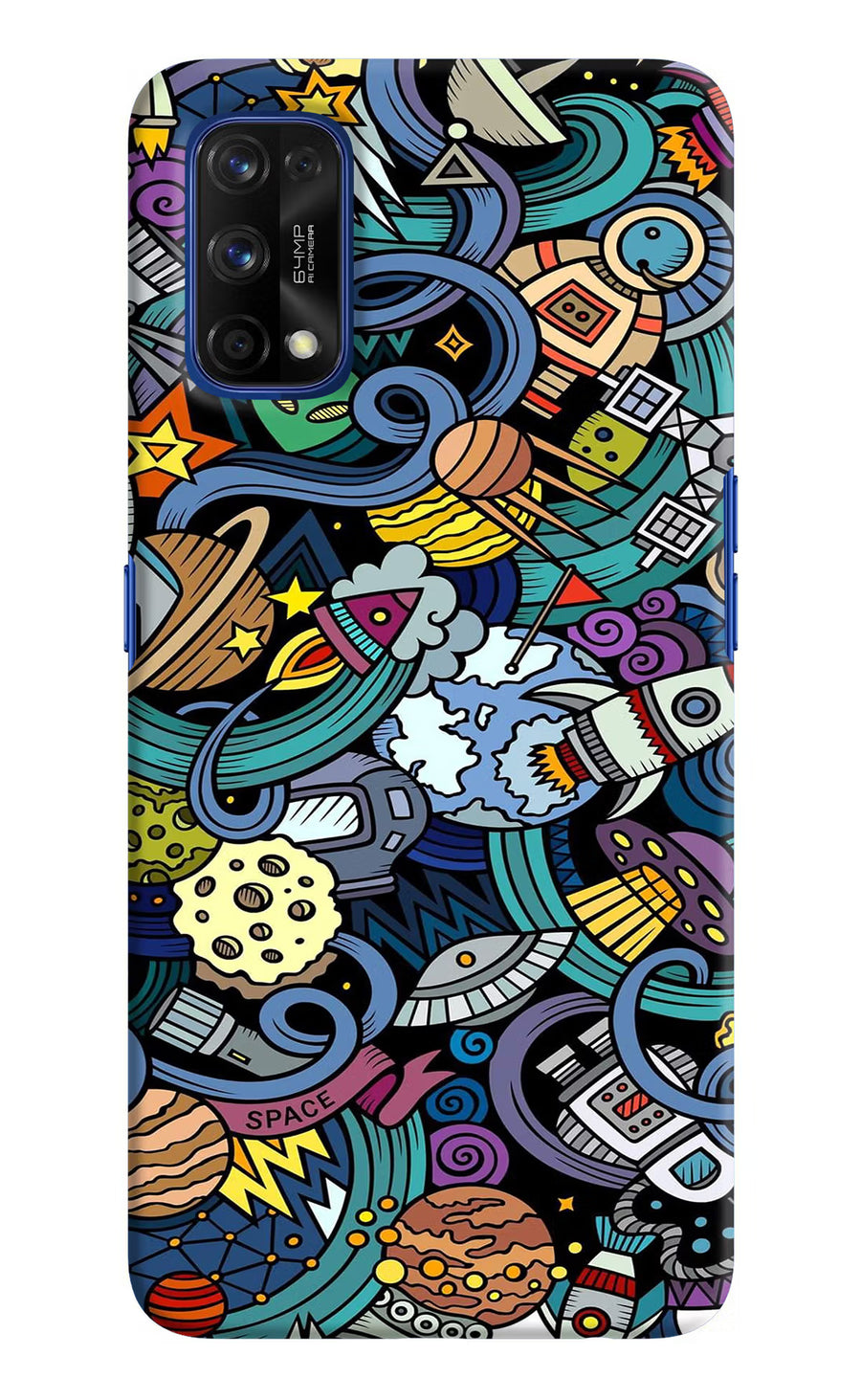 Space Abstract Realme 7 Pro Back Cover, Hard case